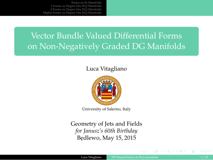 vector bundle valued differential forms on non negatively