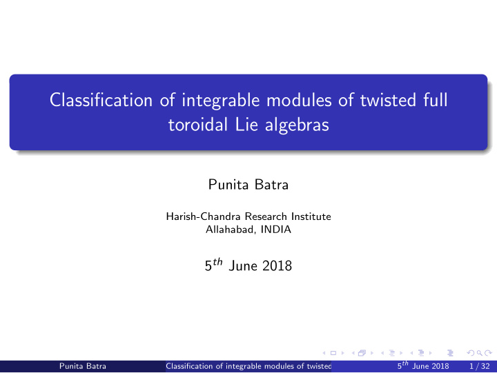 classification of integrable modules of twisted full