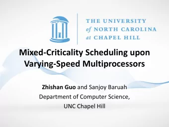 Varying-Speed Multiprocessors Zhishan Guo and Sanjoy Baruah  Department of Computer Science,  UNC