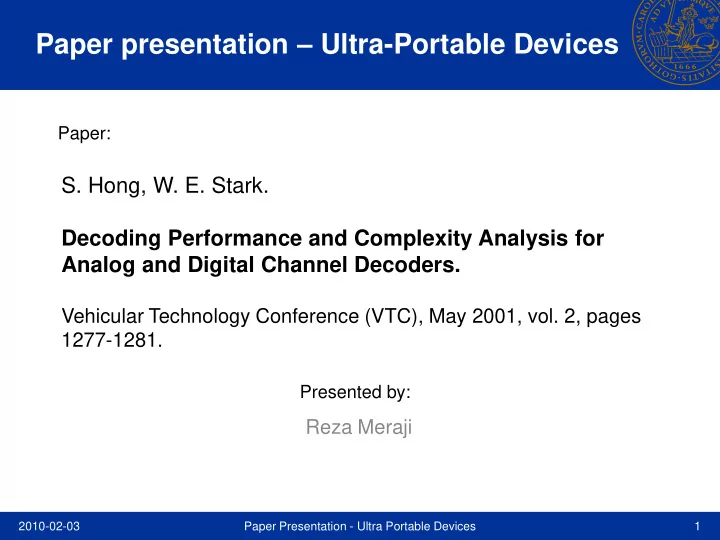 paper presentation ultra portable devices