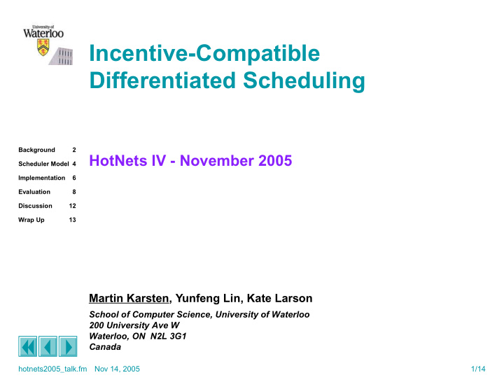 incentive compatible differentiated scheduling