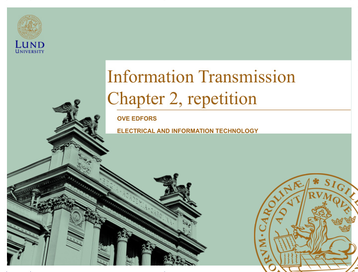information transmission chapter 2 repetition