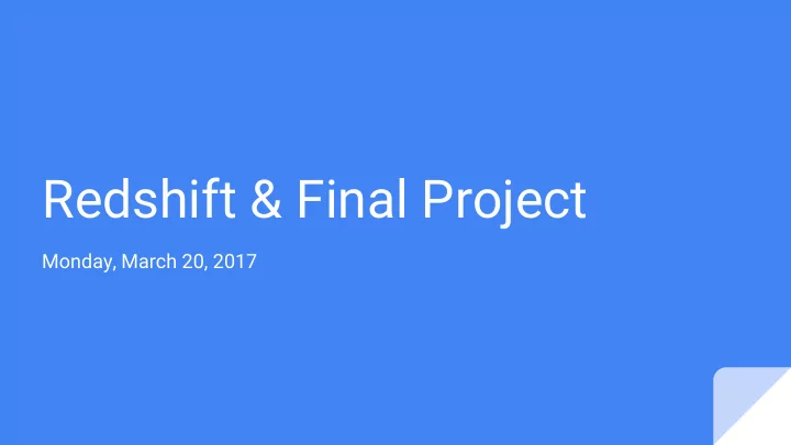 redshift final project