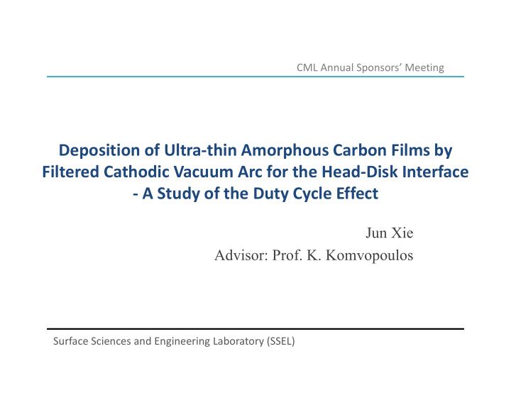 deposition of ultra thin amorphous carbon films by