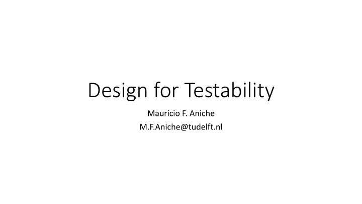 design for testability