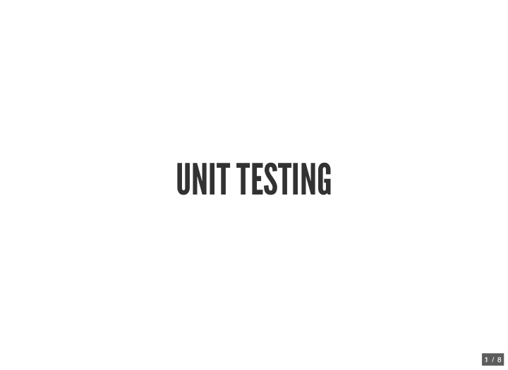 unit testing
