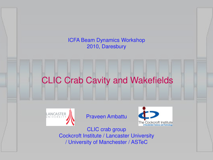 clic crab cavity and wakefields