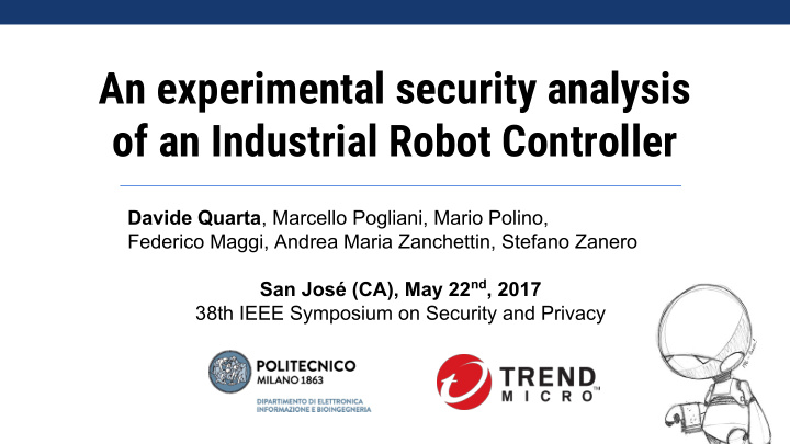 an experimental security analysis of an industrial robot