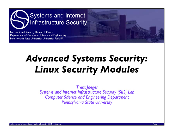 advanced systems security linux security modules