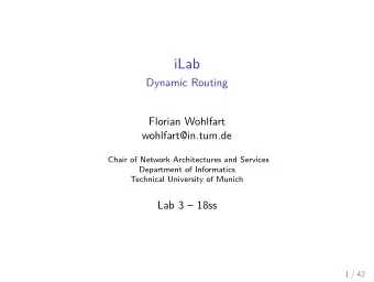 iLab  Dynamic Routing  Florian Wohlfart  wohlfart@in.tum.de  Chair of Network Architectures and