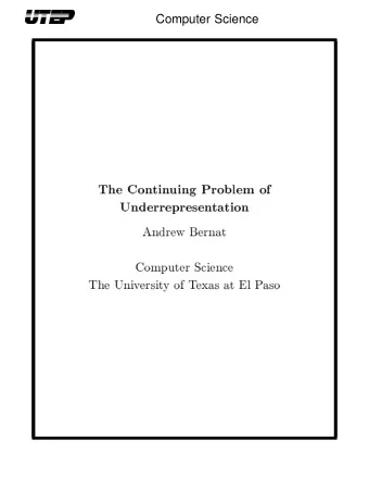 Computer Science  7KH &amp;RQWLQXLQJ 3UREOHP RI  8QGHUUHSUHVHQWDWLRQ  $QGUHZ %HUQDW  &amp;RPSXWHU