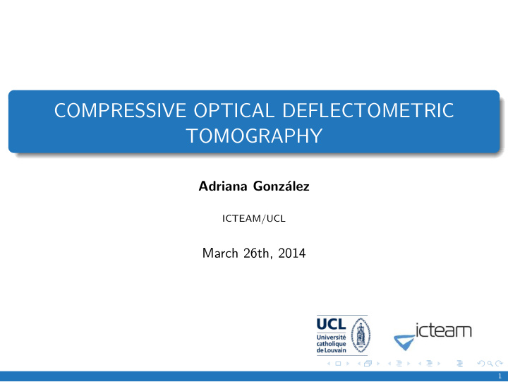 compressive optical deflectometric tomography