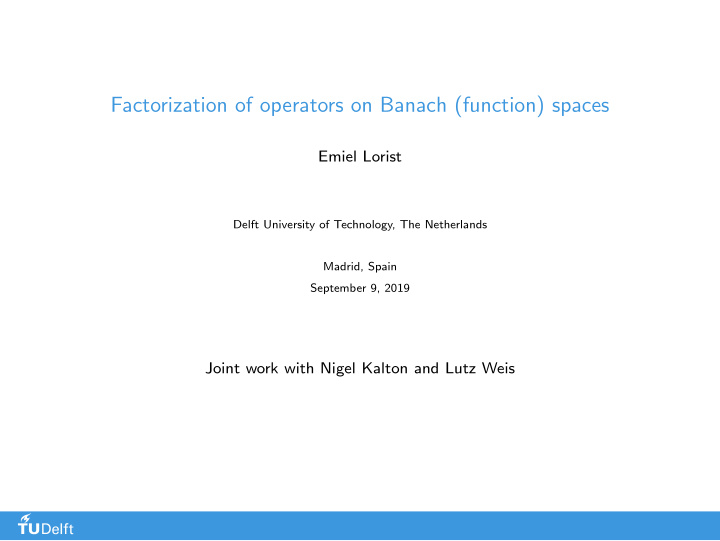 factorization of operators on banach function spaces