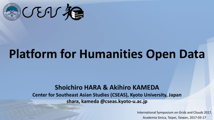 platform for humanities open data