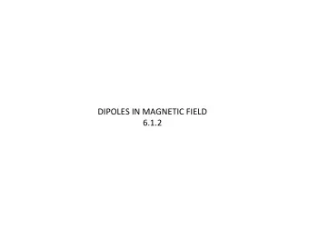 DIPOLES IN MAGNETIC FIELD  6.1.2  MD12-7        F  I L B  The force on a segment of wire L