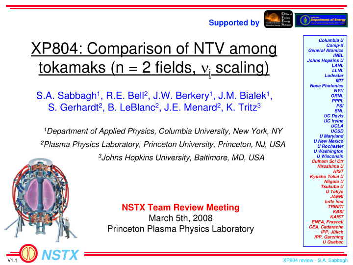 xp804 comparison of ntv among