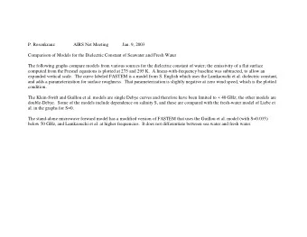 P. Rosenkranz                AIRS Net Meeting            Jan. 9, 2003  Comparison of Models for the