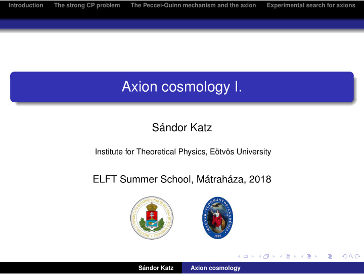 axion cosmology i