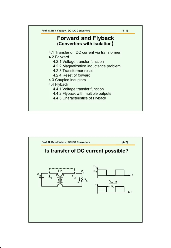 forward and flyback converters with isolation