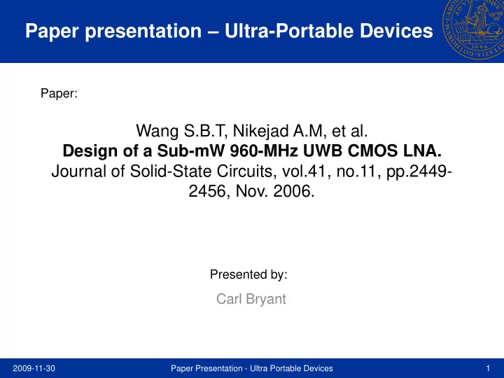 paper presentation ultra portable devices