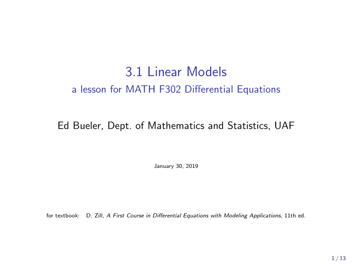 3 1 linear models