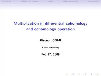 Multiplication in differential cohomology  and cohomology operation  Kiyonori GOMI  Kyoto