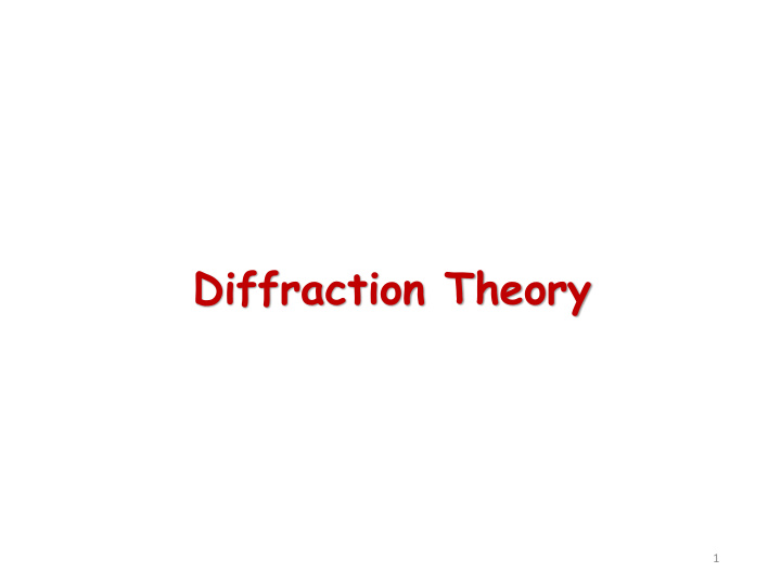 diffraction theory