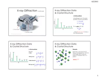 X-ray Diffraction Data  X-ray Diffraction Data  &amp; Crystal Structure  &amp; Crystal Structure  E