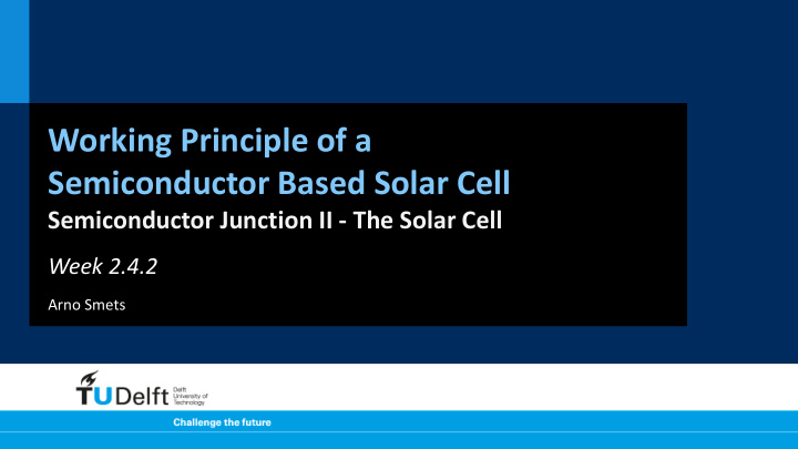working principle of a semiconductor based solar cell