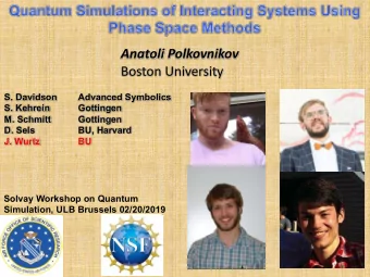 Anatoli Polkovnikov  Boston University  S. Davidson  Advanced Symbolics  S. Kehrein  Gottingen  M.