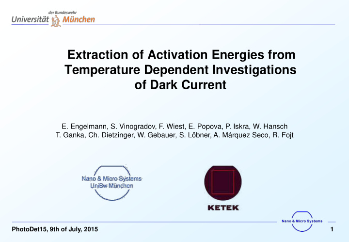 temperature dependent investigations
