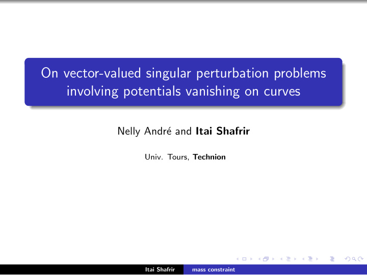 on vector valued singular perturbation problems involving
