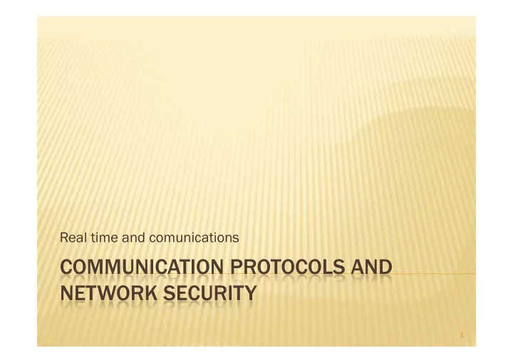 real time and comunications