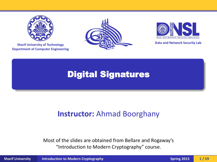 digita digital l signa signatu tures es instructor ahmad