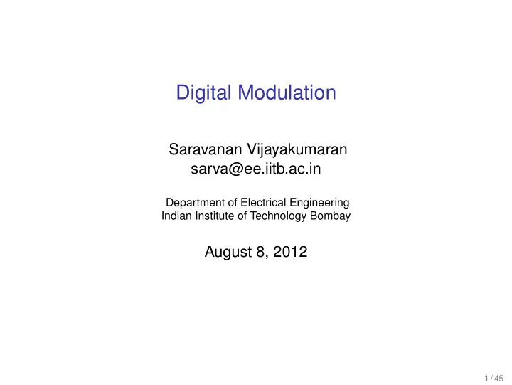digital modulation