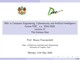 MSc in Computer Engineering, Cybersecurity and Artificial Intelligence  Course FDE , a.a.