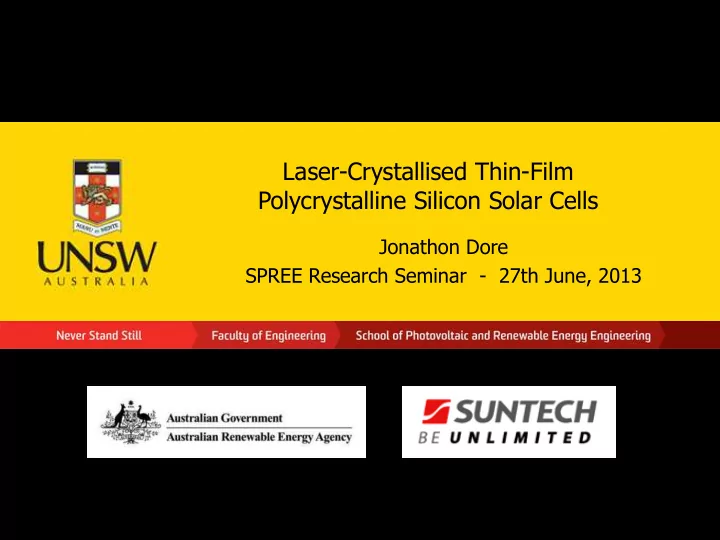 laser crystallised thin film polycrystalline silicon