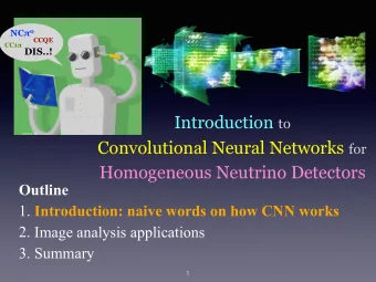 Introduction to Convolutional Neural Networks for  Homogeneous Neutrino Detectors  Outline 1.