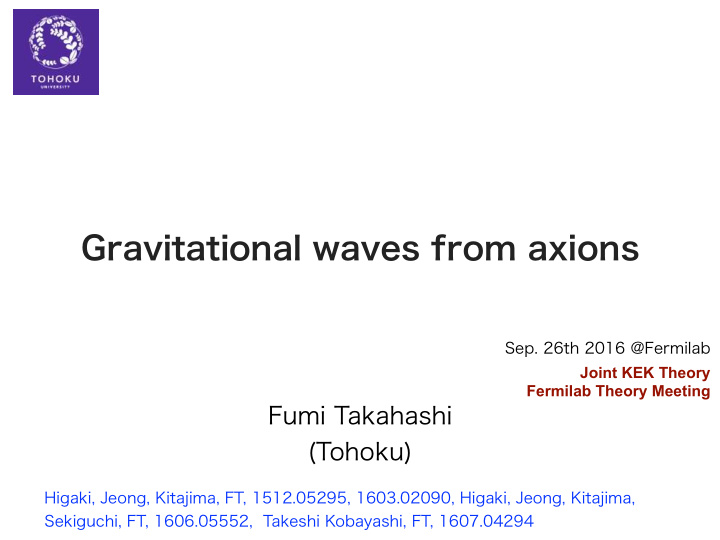 gravitational waves from axions