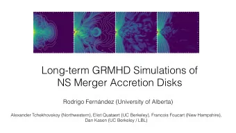 Long-term GRMHD Simulations of  NS Merger Accretion Disks  Rodrigo Fernndez (University of
