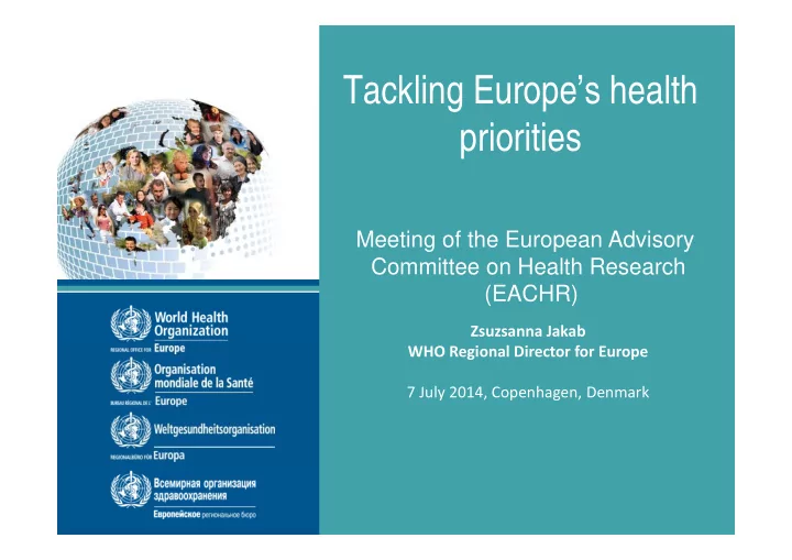 tackling europe s health tackling europe s health