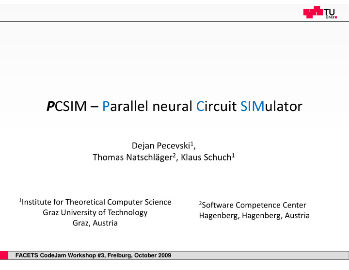 p csim parallel neural circuit simulator