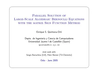 Parallel Solution of  Large-Scale Algebraic Bernoulli Equations  with the matrix Sign Function
