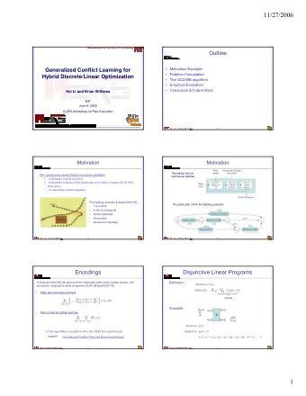 11/27/2006  Massachusetts Institute of Technology  Outline   Motivation Example  Generalized