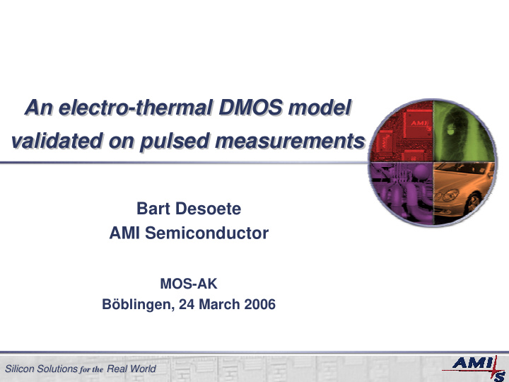 an electro thermal dmos model an electro thermal dmos