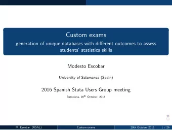 Custom exams  generation of unique databases with different outcomes to assess  students