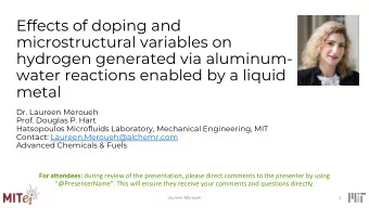 Effects of doping and  headshot  microstructural variables on  hydrogen generated via aluminum-