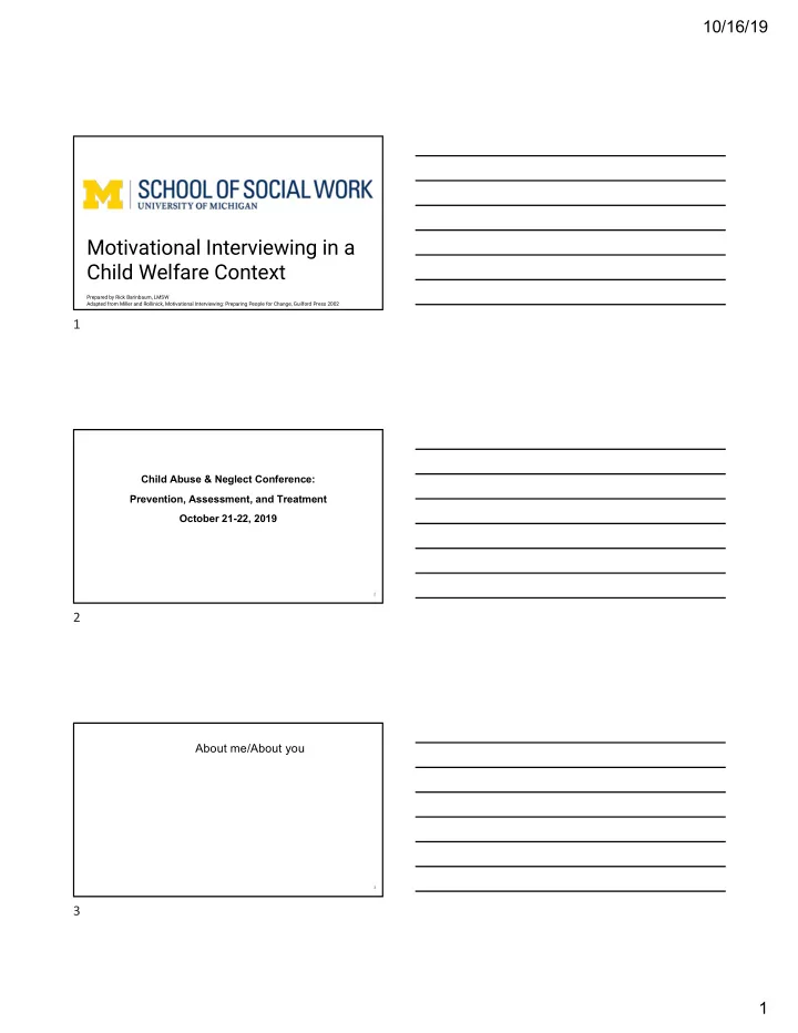motivational interviewing in a child welfare context
