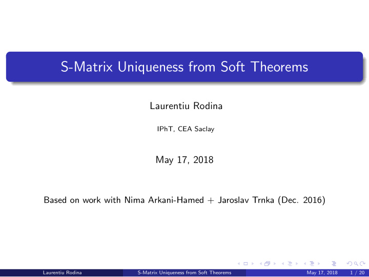 s matrix uniqueness from soft theorems