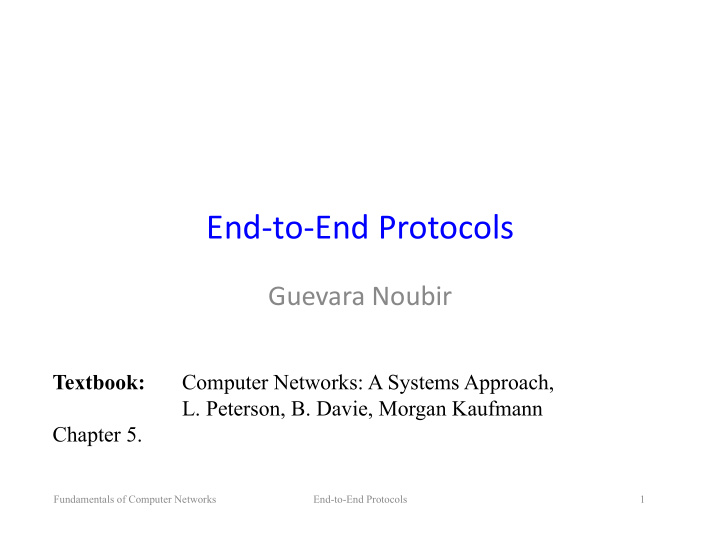 end to end protocols
